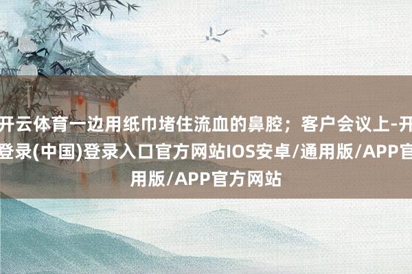 开云体育一边用纸巾堵住流血的鼻腔；客户会议上-开云网页登录(中国)登录入口官方网站IOS安卓/通用版/APP官方网站