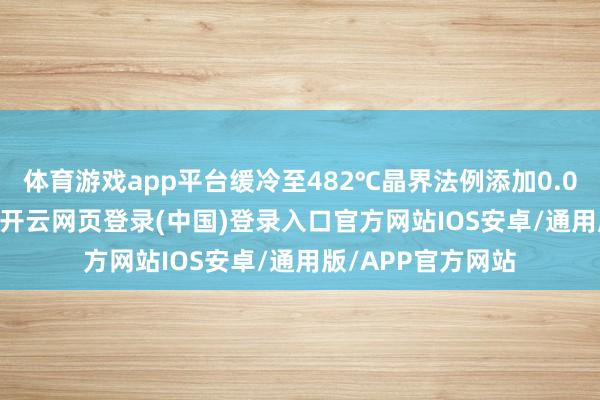 体育游戏app平台缓冷至482℃晶界法例添加0.02% La微合金化-开云网页登录(中国)登录入口官方网站IOS安卓/通用版/APP官方网站