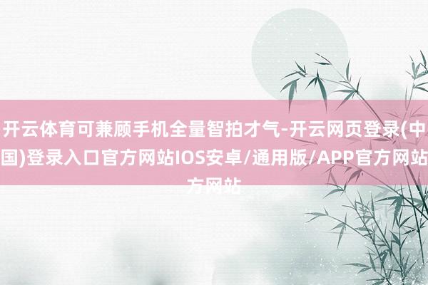 开云体育可兼顾手机全量智拍才气-开云网页登录(中国)登录入口官方网站IOS安卓/通用版/APP官方网站